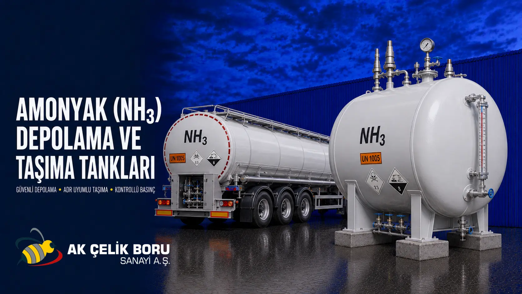 Amonyak (NH₃) Depolama ve Taşıma Tankları