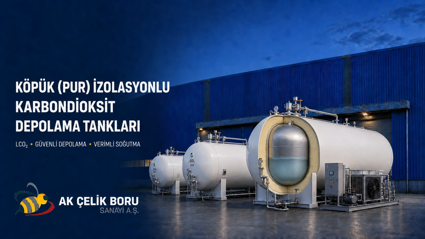 Köpük (PUR) İzolasyonlu Karbondioksit Depolama Tankları